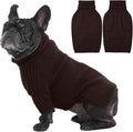 IECOii Dog Sweaters for Medium Dogs Girl Boy,Holiday Knit Doggy Sweatshirt with Sleeve,Turtleneck Thick Warm Dog Sweaters for Winter,Pullover Knitwear for French Bulldog,Boston Terrier (Brown, L)