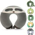 Niuniu Daddy Travel Neck Pillow - Pure Memory Foam Cervical Support Pillow for Sleeping on Airplane, Car, Train for Long Trips - Sloth Design for Kids Age 8+, Teens, Adults, Boys, Girls