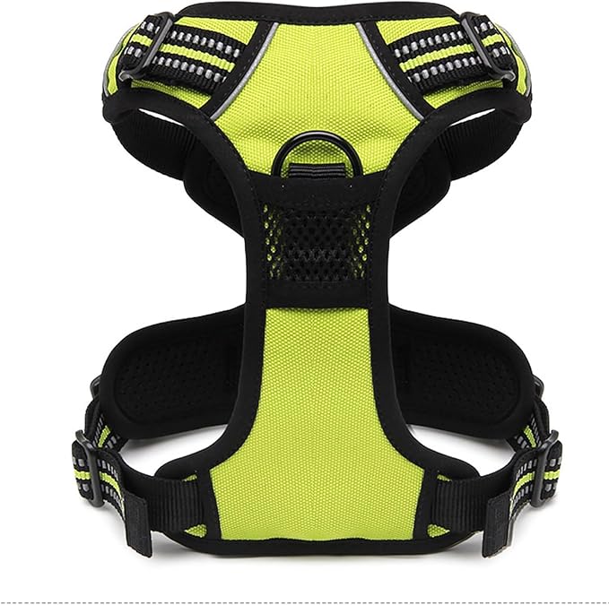 TRUE LOVE Adjustable No-Pull Dog Harness Reflective Pup Vest Harnesses Comfortable Control Brilliant Colors TLH5651(Neon Yellow,XL)