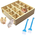 Allazone Wooden Maze Tunnel Toy with Cover, Small Pet Animals Sport Toy Funny Toy for Mice Dwarf Hamster Small Gerbil