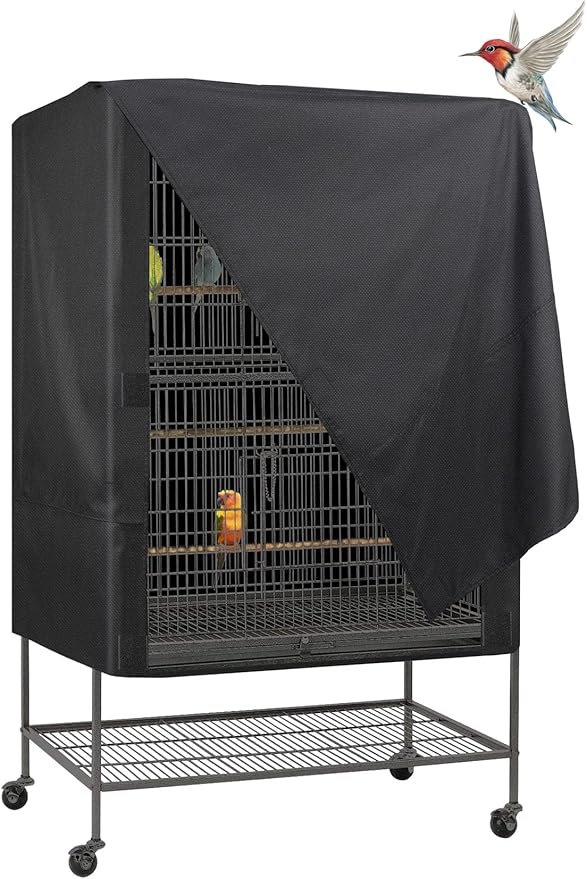 Explore Land Pet Cage Cover - Good Night Enclosure for Bird Critter Cat House to Small Animal Privacy & Comfort (Small, Black)