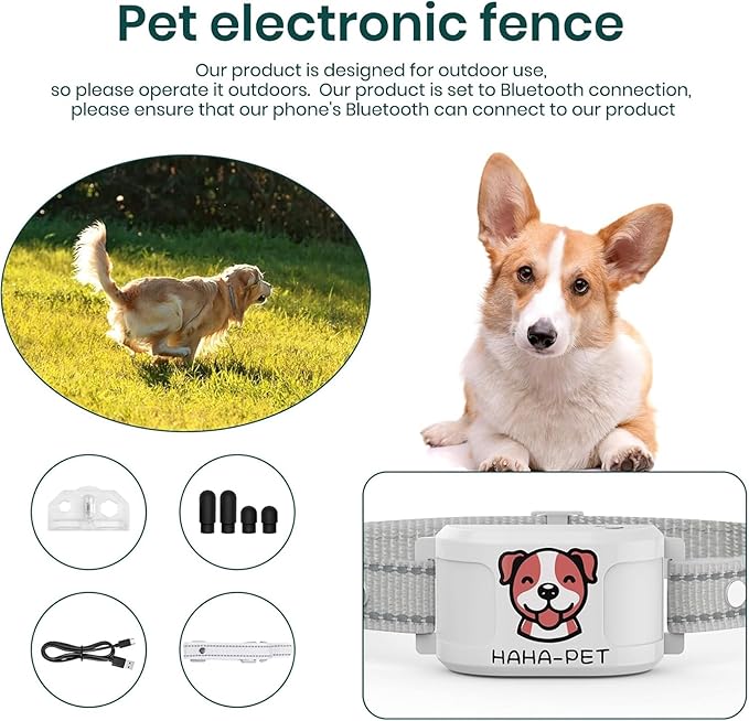 GPS Wireless Dog Fence & Training Collar – No Subscription, App Geo-Fence 3280ft, 60-164ft Bluetooth Training, 3 Correction Modes, Auto Sleep/Wake, Long Battery Life, 3-Dog Support