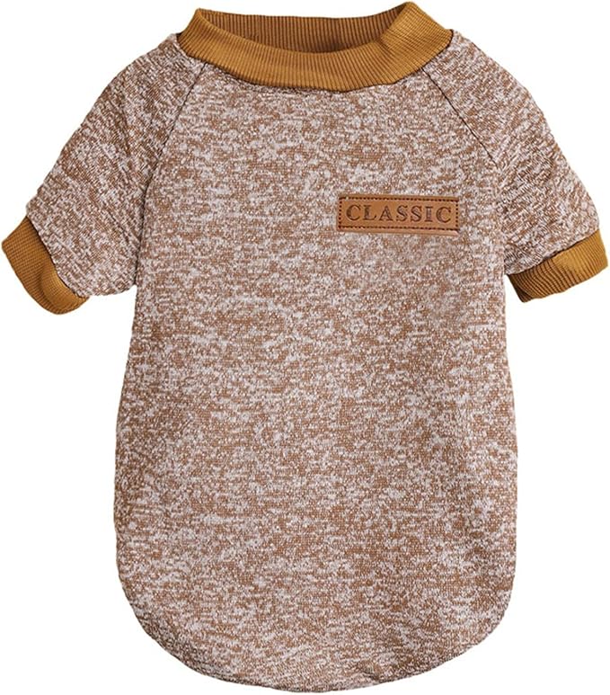 Jecikelon Dog Clothes Dogs Sweater Soft Puppies Clothing Winter Puppy Sweaters Warm Outfit for Dogs Small XXS XS Cat Apparel (XX-Small, Khaki)