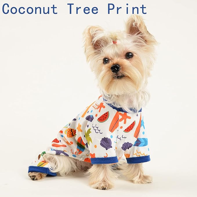 Dog Clothes for Small Dogs Boy Girl, Dog Pajamas Tiny Chihuahua Yorkie Spring Summer Shirt, Cute Puppy Outfit Pjs Jumpsuit Cat Onesie Apparel Pet Clothes