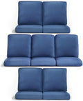 7-Piece Outdoor Patio Cushion Set - Fade & Water Resistant with Removable Olefin Cover, 22x24x4 Inch Memory Foam Cushions for Wicker Sectional Sof - Blue/Regular