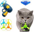 Flying Cat Toys, Interactive Cat Fetch Toy with 1 Light Up Spinning Tops, and 5 Flying Propellers, Flying dis Toy for Hunting Chasing Indoor/Outdoor