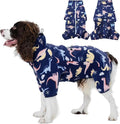 ROZKITCH Dog Clothes Large Sized Pajamas, Pet Windproof Warm Cold Weather Jacket Vest with Reflective Zipper, Jumpsuit Apparel Outfit Clothes for Medium Dog Dinosaur L