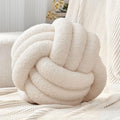 Petrella Knot Pillow Ball Round Throw Pillows Home Decor Cushion Decorative Aesthetic Throw Pillows，Lambswool Beige 11inch