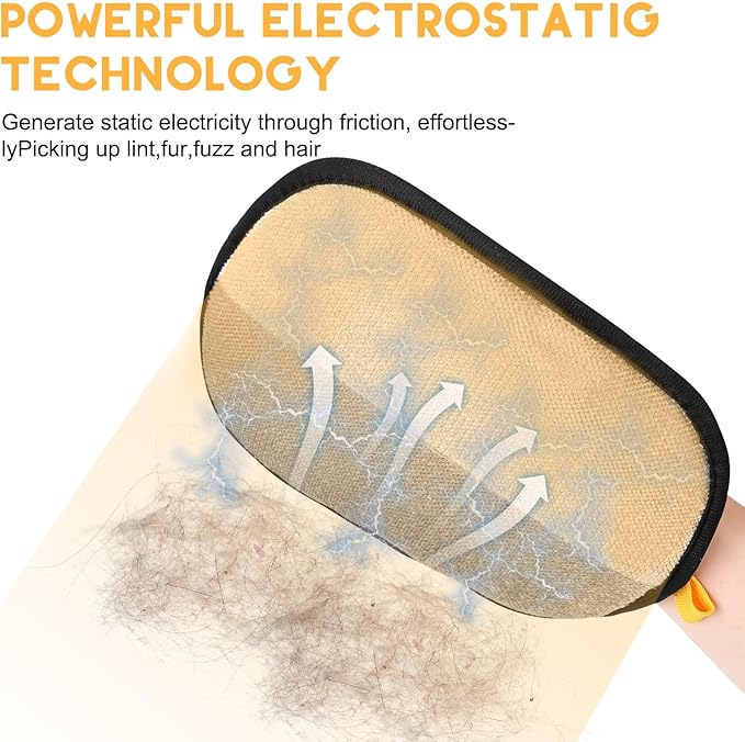 Pet Hair Remover, 2025 Upgrated Five-Finger Electrostatic Pet Hair Removal Gloves, Cat & Dog Hair Remover for Couch, Furniture,Clothing, Animal Fur Removal Tool, Cat Grooming Gloves-1 PCS