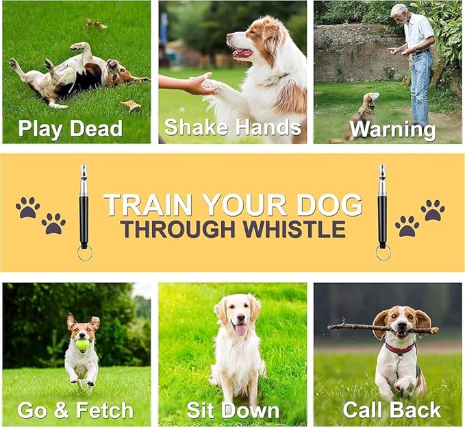 2 Pack Ultrasonic Dog Whistles - Stop Dog Barking, Keep Silent Training Whistle