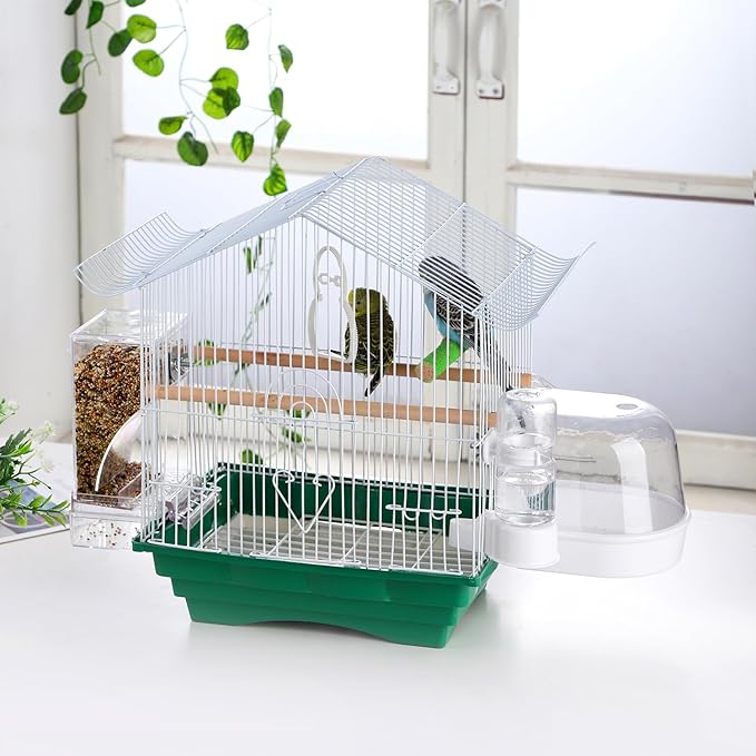 IBWell Set of 3 Automatic Bird Feeders and Waterers for Cage, No Mess Seed and Parrot Water Dispenser, Perch for Cages