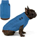 KYEESE Dog Sweater Stretchy Knitwear Cat Clothes with Gingham Patchwork Thick Pet Coat for Fall Winter Cold Weather Warm Turtleneck Medium Dogs Sweater Soft Pullover Dog Sweaters for Medium Dogs Boy
