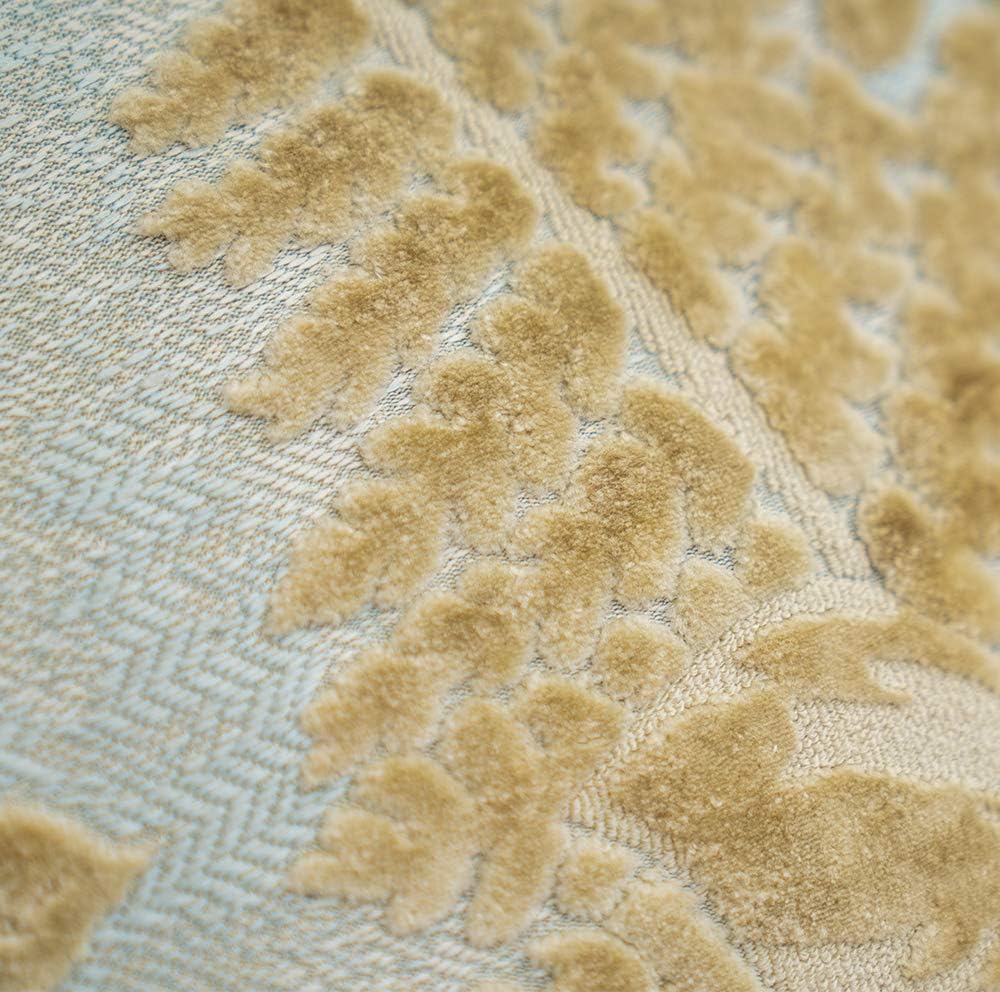 Alerfa 12 x 20 Inch Beige Rectangle Maple Leaf Pillow Embroidery Cut Velvet Cushion Case Luxury Modern Lumbar Throw Pillow Cover Decorative Pillow for Couch Sofa Living Room Bedroom Car