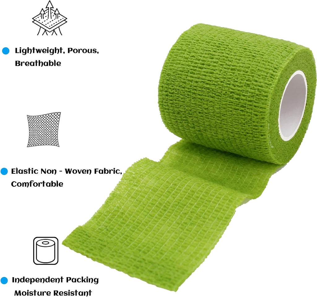 36 Rolls Elastic Self Adhesive Bandage Wrap 2 Inch, Breathable Non Woven Cohesive Bandage, Vet Wrap for Dogs, Ankle Sprains Swelling Medical First Aid Tape, Sports Athletic Tape Color
