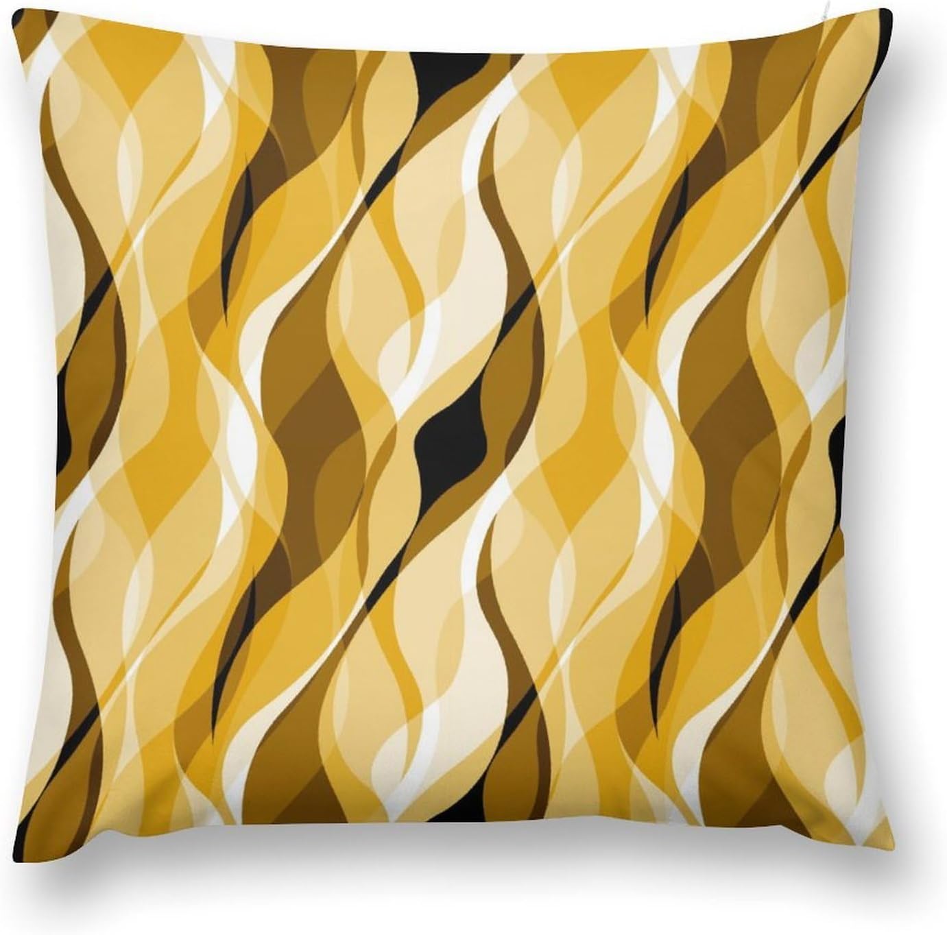 Yellow Throw Pillow Covers Abstract Ombre Yellow and Grey Striped Decorations for Bedroom Living Room Farmhouse Sofa Pillows Bed Couch 12x12 Inch