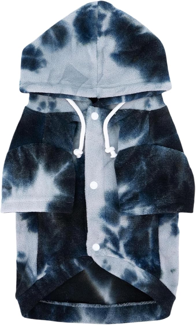 Mklhgty Tie Dye Dog Hoodie, Winter Coat for Small Dogs - Ultra-Soft Adjustable Warm Hood, Breathable Comfort Fabric for Daily Use
