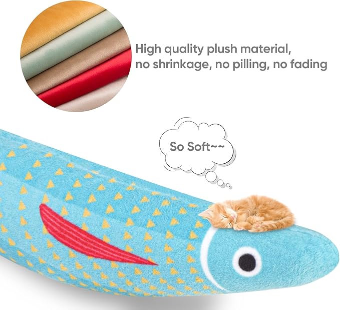 4Pcs Catnip Toy, Plush Cat Toys with Jingly Bell, Bite Resistant Chew Toys, Catnip Filled Cartoon Cat Teething Chew Toy for All Cats