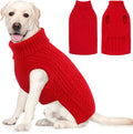 AOFITEE XL Dog Sweater, Extra Large Dog Sweater Girl Boy, Warm Turtleneck Fall Dog Sweaters Girl Boy, Red Dogs Christmas Sweaters Pet Knitwear, Soft Pullover for Beagle, Weimaraner, Dalmation, Red XL
