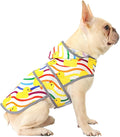 Dog Raincoat for Medium Dogs Waterproof Hooded Rain Jacket with Reflective Strips Leash Hole & Poncho Adjustable Fit (Rainbow,M)