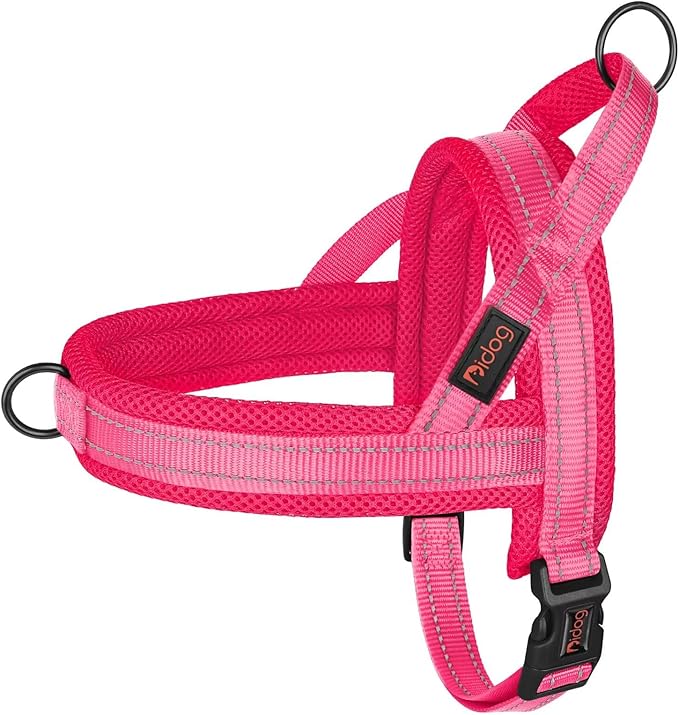 Didog No Pull Dog Harness with Soft Mesh Padded,Reflective & Quick Fit Light Weight Dog Strap Vest Harness,Easy for Walking Training (XS:Chest 15-18", Pink)