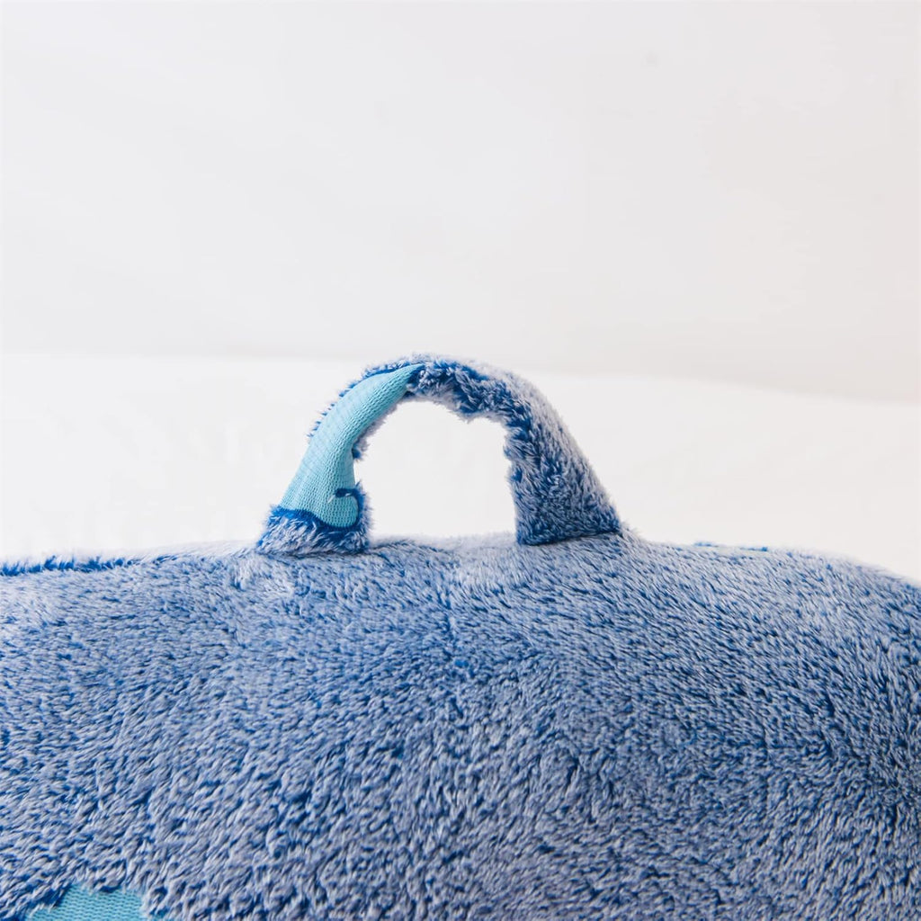 Meeting Story Dinosaurs Reading Pillows Rabbit Faux Fur Shaggy with Arms Bed Rest Pillows Back Pillow for Bed, Bed Chair Arm Pillow Bed Rest Pillow for Adults, Teens, Kids (Orange-Blue)