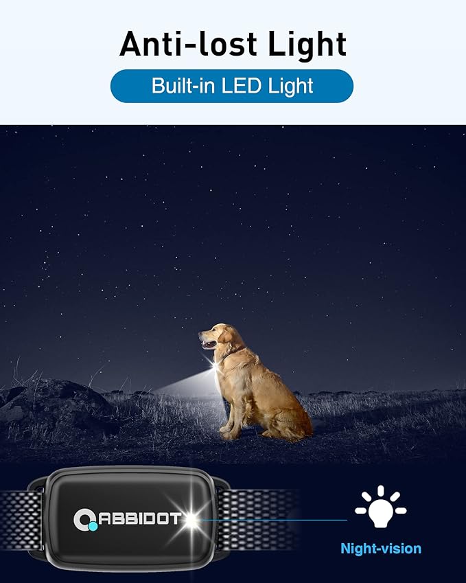 ABBIDOT Dog Shock Collar, 3300 FT Dog Training Collar with Remote, IPX7 Waterproof with 4 Training Modes, Rechargeable E-Collar for Small Medium Large Dogs (5-120 lbs)