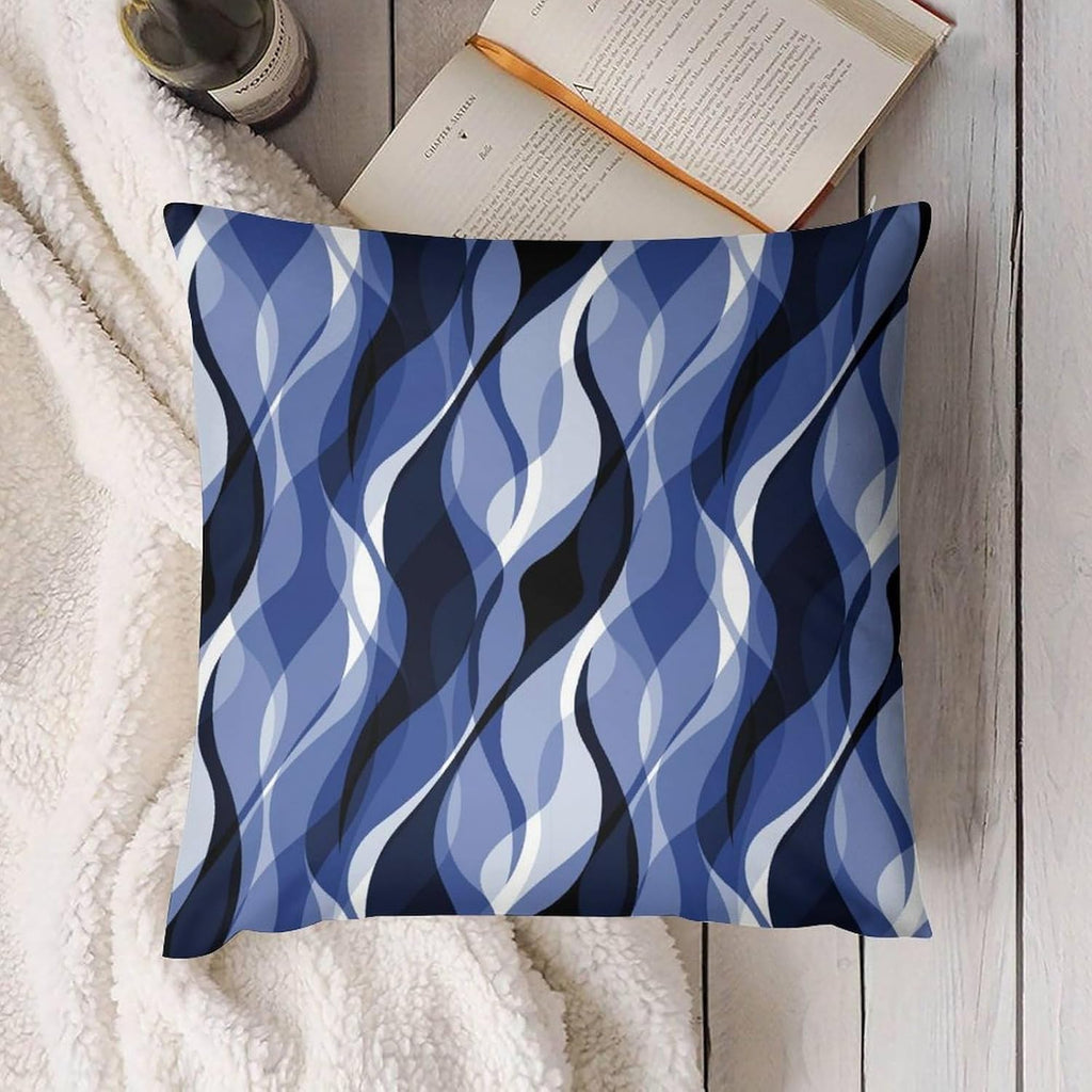 Navy Blue Throw Pillow Covers Modern Abstract Black and Blue Striped Decorations for Bedroom Living Room Farmhouse Sofa Pillows Bed Couch 22x22 Inch