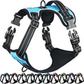 VIVAGLORY Dog Harness Easefit No Pull Dog Harness with Front Clip & Handle for Lifting Training, Adjustable Padded No-Pull Anti Pull Easy On for Puppy & Pet, M, Blue