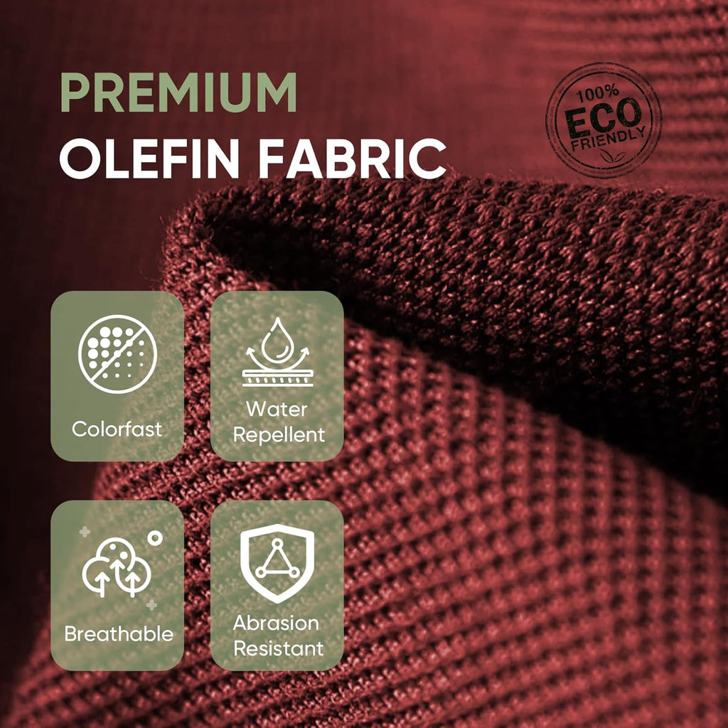 Outdoor Chair Cushion Set of 3, Waterproof Outdoor Seat Cushions 25x22, Patio Chair Cushions for Outdoor Furniture, Couch Cushion Replacement, Include 3 Back & 3 Seat Cushions, Button/Red