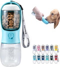 Dog Water Bottle with Food Container, Travel Puppy Water Bowl, Portable Pet Dispenser, Dog Gift Stuff Accessories Items, Puppy Essentials Necessities for Yorkie Cat Walking and Hiking