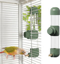 9.4 Fl Oz No Mess Bird Water Dispenser, Automatic Parrot Water Feeder with Spring Valve, Clear Cage Water Drinker for Parakeets Cockatiels Budgies Finch Lovebirds & Canary (Green, 7.4 fl oz (220ml))