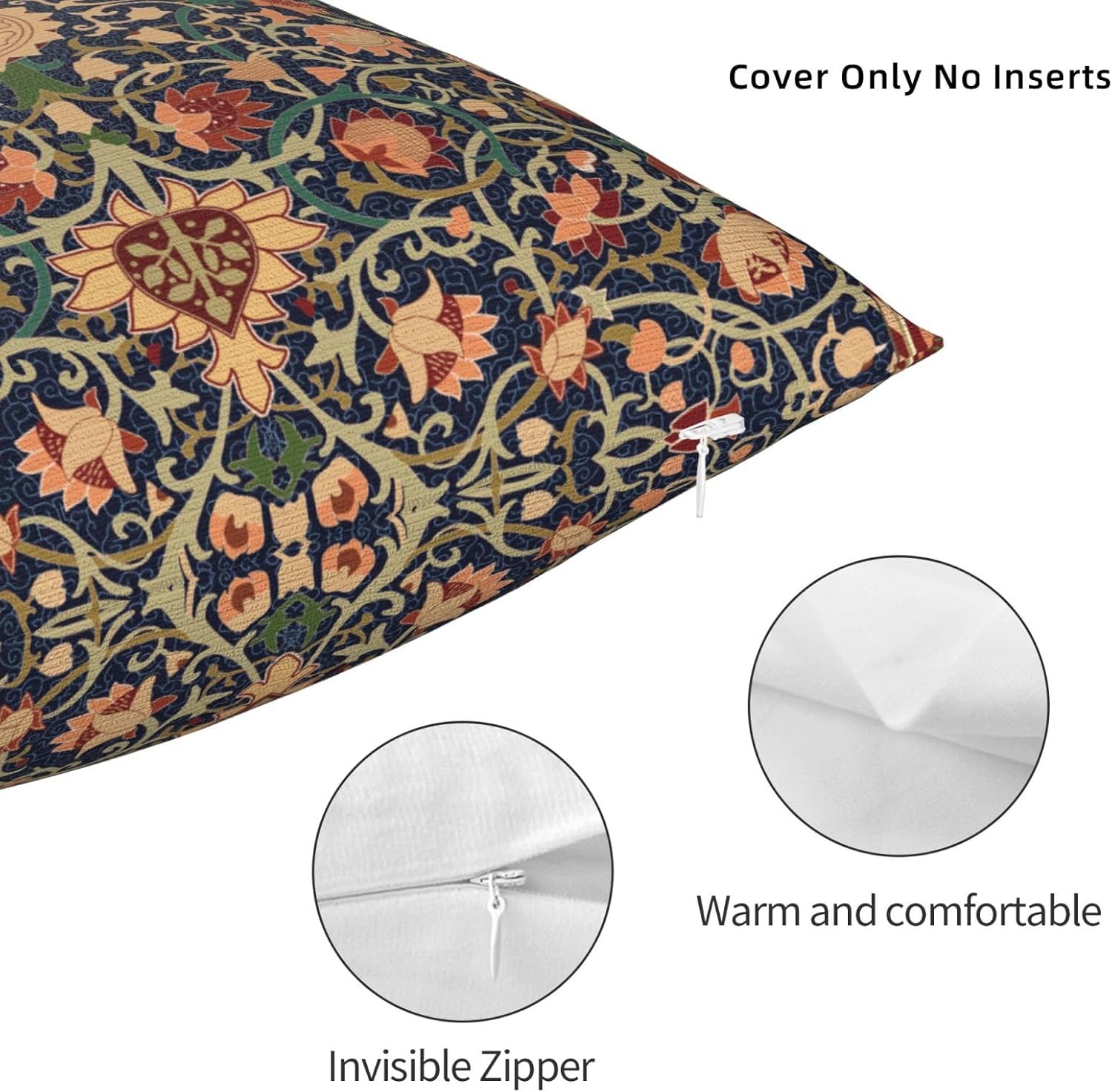 William Morris Vintage Floral 18x18 inches Throw Pillow Covers Cushion Covers for Couch Home Bed Living Room Decorative Pillow Cases