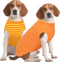 IECOii 2 Pack Dog T-Shirts,Stretchy & Comfortable Pet Summer Tank Top Clothes,Fade-Resistant, Easy to Put On – Machine Washable Tshirts for Medium Breeds Dogs,Orange+Stripes,XLarge