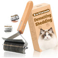 FelineFun Cat Brush for Dematting & Deshedding, 2 in 1 Undercoat Rake, Efficiently Remove Loose Hair & Matted Fur, Professional Shedding Comb for Indoor Cats & Long Haired Cats