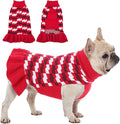 Dog Sweaters for Large Dogs Girl, Dog Sweater Dress with Leash Hole, Thick Turtleneck Knitwear for Female Dogs, Warm Fall Winter Dress for Cold Weather, Thanksgiving, Christmas - Red L