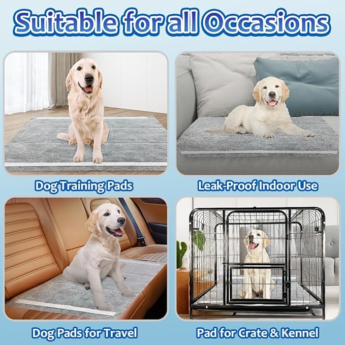 Charcoal Puppy Pads Extra Large, Activated Charcoal Dog Pee Pads, X-Large Odorless Potty Pads for Dogs 28"x34", 40 Count XL Disposable Puppy Pads Pet Training Pads for Housebreaking