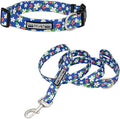 Lucky Love Dog - Easy Click Buckle Dog Collar with Leash Set Combo, Durable & Comfortable for Male & Female Dogs, Pet Collar for Small to Large Dogs, Secure Fit - Lilian Combo, Large