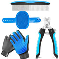 5-in-1 Pet Grooming Kit: Deshedding Rake, Nail Clipper, Grooming Gloves & Massage Brush for Dogs and Cats (Nail Clipper Set)