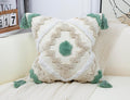 Decorative Farmhouse Throw Pillow Covers 16 x 16,Modern Neutral Couch Pillow Cover,Cotton Checked Pattern Boho Square Pillow Case Cover for Couch Bed Sofa Bedroom,Green&Beige&White