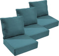 Outdoor Furniture Cushions, 6" Thick Seat Cushions for Outdoor Furniture, Waterproof 22x24 Patio Couch Cushions, Replacement Chair/Sofa Cushion, Include 3 Back & 3 Seat Cushion, Thick/Peacock Green