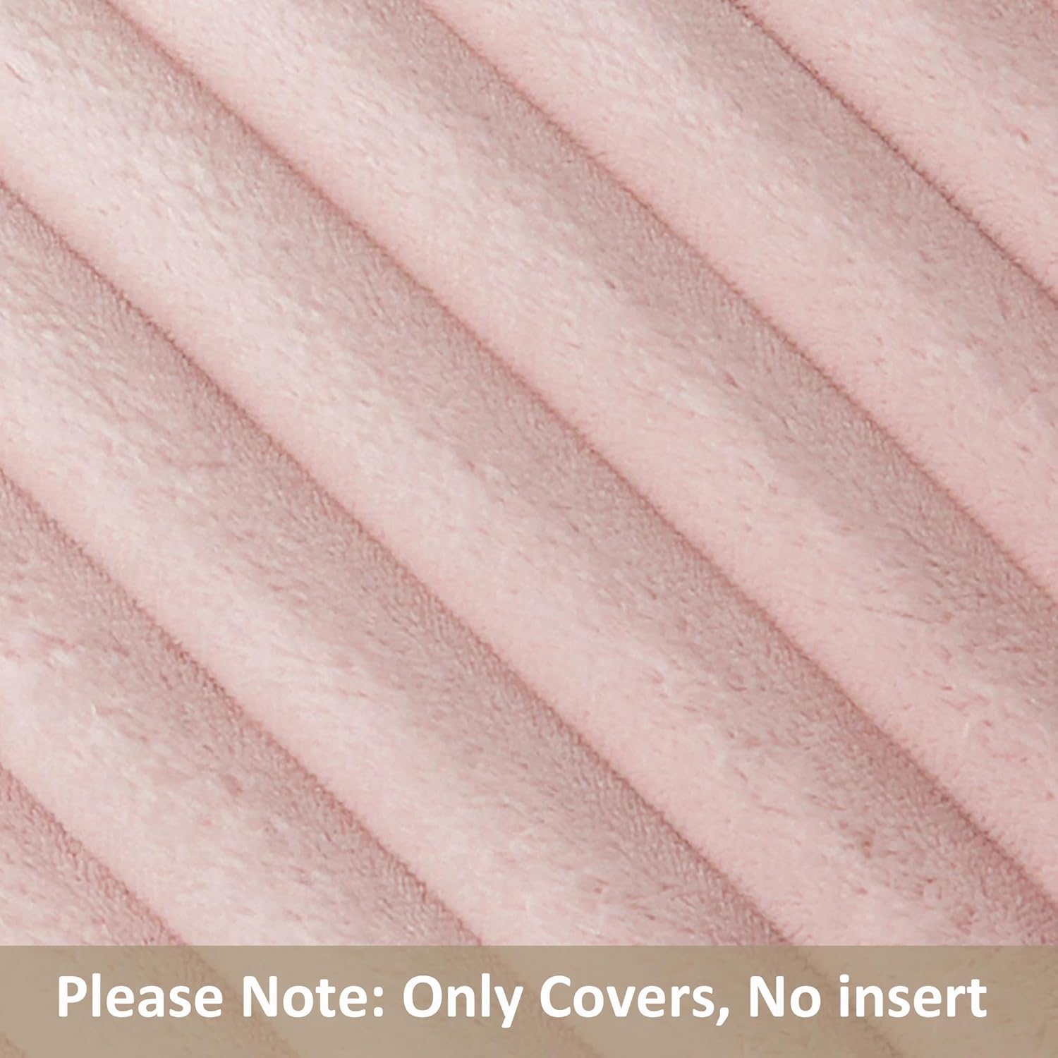 Kevin Textile Soft Plush 14x22 Inch Lumbar Pillow Cover 1 Pack, Luxury Fluffy Faux Fur Striped Flannel Rectangle Cushion Case for Couch Sofa Chair Bed Home Decor, Light Pink