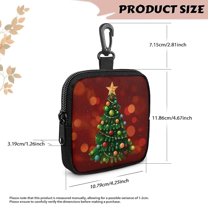 KEIAHUAN Christmas Tree Christmas Dog Treat Pouch Red Pocket Sized Pet Training Pouch Dog Training and Walks Snack Bag with Clasp Reusable Pet Treat Container Christmas Decor, Red