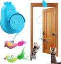 Interactive Cat Toys for Indoor Cats Automatic Electric Flying Bird Feather Cat Toy - Best Kitten & Adult Cat Enrichment Toy Stick-on Hanging Electric Kitty Toys for Bored Cats