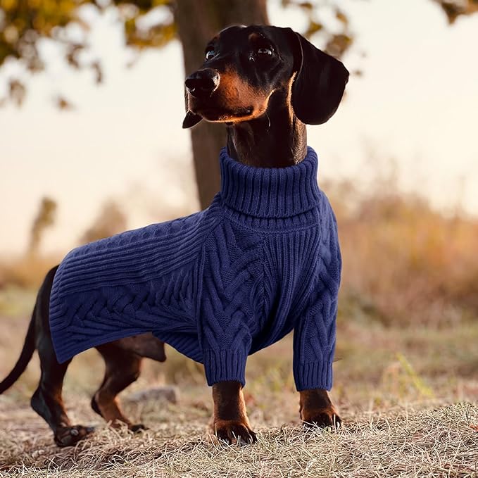 ASENKU Extra-Large Dog Sweater, Dog Sweaters for Extra Large Dogs, Pet Sweatshirt Apparel Turtleneck Pullover Winter for Doberman, Great Dane (Royal Blue, 3XL)