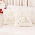 Christmas Embroidered Throw Pillow Cover - Soft Chenille Holiday Decorative Cushion for Xmas Tree Decor, Winter Home Decor, Cozy Living Room Bedroom Sofa (Christmas Tree, 22" x 22" (Pack of 2))