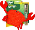 ZOOMIE Crab - Refillable Catnip Toy + Catnip | High Potency Hand Harvested Fresh | Soft Plush for Engaging Play