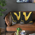 Black and Gold Marble Texture Throw Pillow Covers 18x18 Inch Set of 2, Decorative Gold and Black Grey Modern Boho Art Pillow Covers for Office Couch Sofa Bedroom Living Room Farmhouse Home Decor