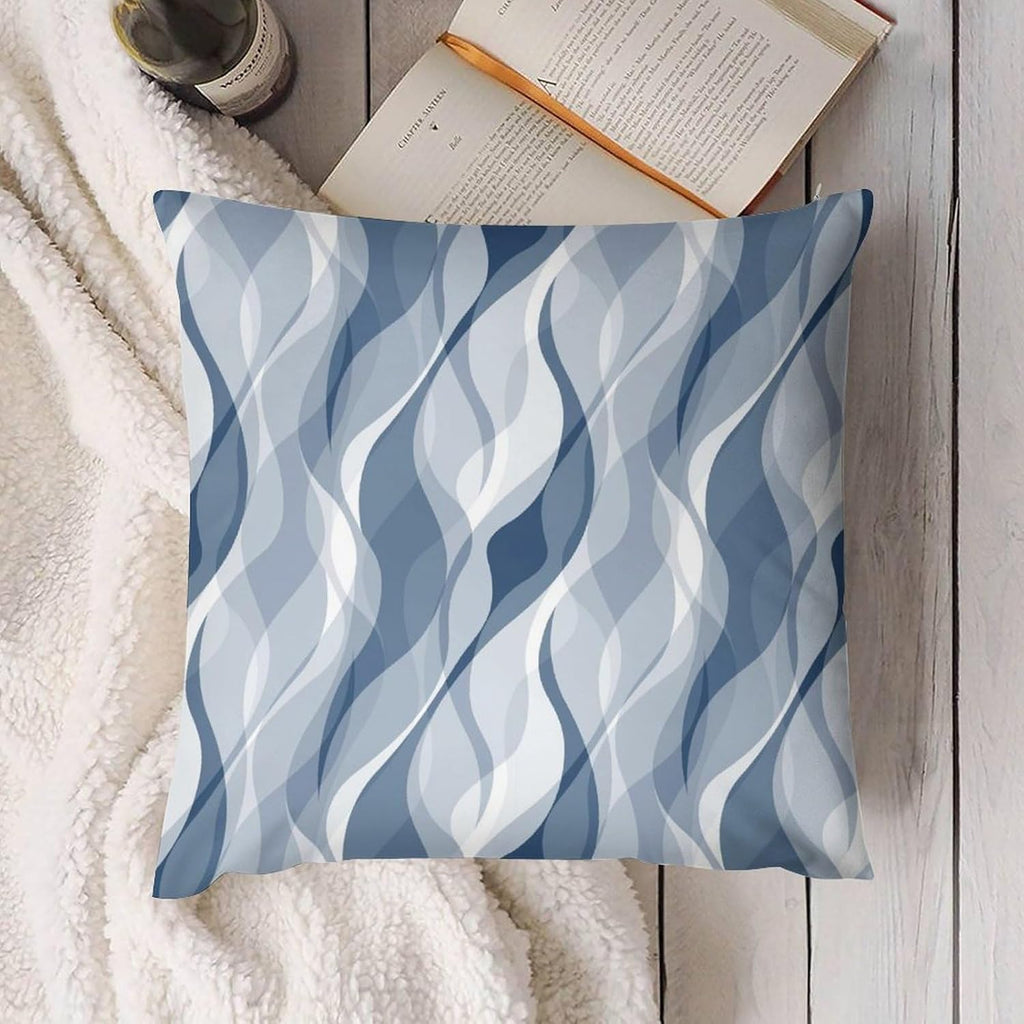 Light Blue Throw Pillow Covers Modern Abstract Blue and Grey Striped Decorations for Bedroom Living Room Farmhouse Sofa Pillows Bed Couch 22x22 Inch