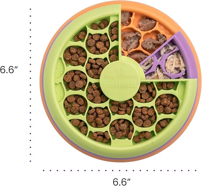 Catstages Kitty Lickin' Layers 3-Tier Interactive Cat Slow Feeder Treat Puzzle Toy, Dry or Wet Food, Mental Stimulation, Foraging, 6.6 inches, 80+ Compartments