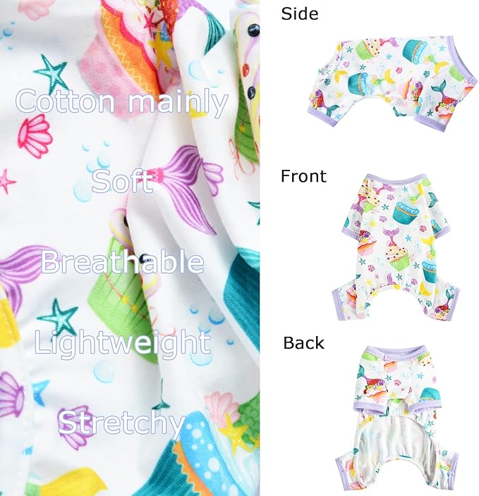Dog Clothes for Small Dogs Boy Girl, Dog Pajamas Tiny Chihuahua Yorkie Spring Summer Shirt, Cute Puppy Outfit Pjs Jumpsuit Cat Onesie Apparel Pet Clothes